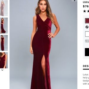 Maxi Burgundy Prom or Formal Dress
